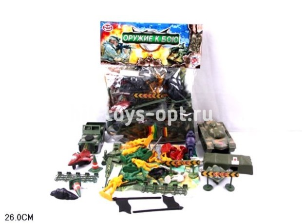 Набор солдатиков с истребителем и танком, размер 23*31