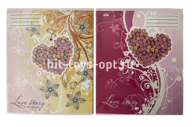 Тетрадь 24лист A5 лин.сердце из цветов