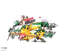 Набор солдатиков с бочкой и автоматом, размер 17*27