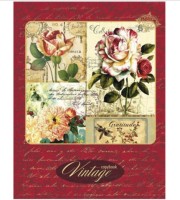 Тетрадь на кольцах клетка 100л.&quot;Цветы на бордовом&quot;