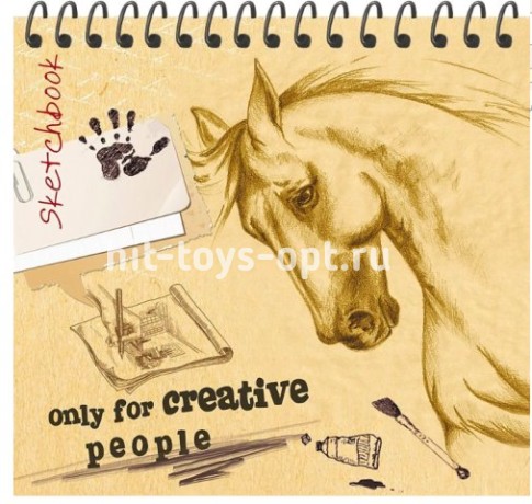 Скетчбук А6+ 80л гребень тв.обл. Набросок лошади