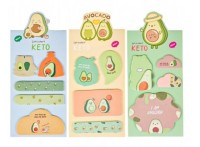 Набор бумажных закладок с клеевым краем в ассорти 9,2х20,7мм,на картонной подложке, по15л, 3д, ар