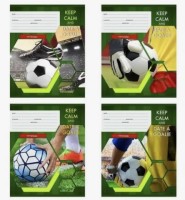 Тетрадь Клетка 24л .&quot;Мяч и Бутсы&quot;(цвет.мелов.обл. 5 дизайнов в спайке)