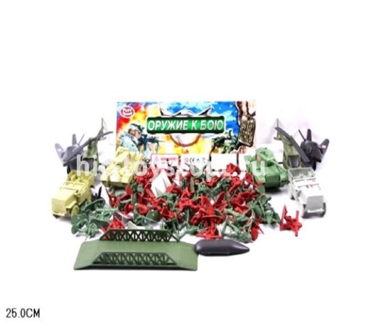 Набор солдатиков с мостом и машинками размер 22*34