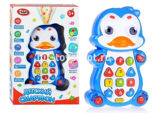 Детский смартфон в виде животных, изучение цифр, букв, сказки, песни, свет, размер 14*21