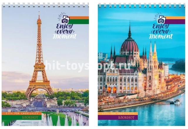 Блокнот А5 32л клетка Город для творчества