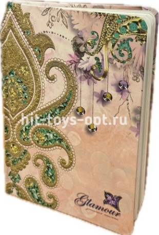 Записная книжка 112 л. А5 Гламур (7БЦ, выб.лак,стразы)