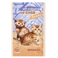 Блокнот А6ф 40л на скобе Синеглазые котята ассорти, цвет.мелов.обл,