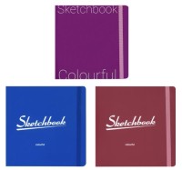 Скетчбук Colorful 200х200мм (7БЦ, soft touch, блок 72л: цветной120г, крафт78г