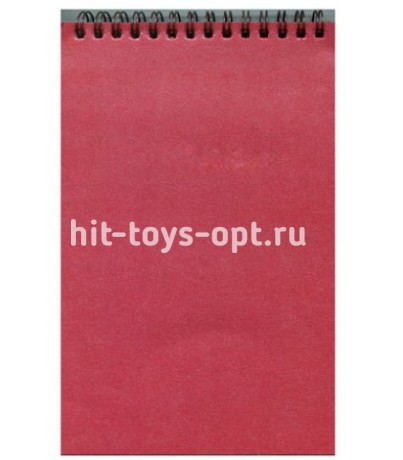 Блокнот А5 80л клетка -Розовый- на гребне, обложка диз.картон,блок офсет