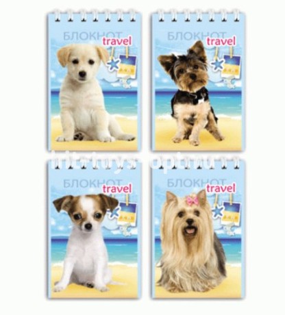 Блокнот А7 40л "Милые щенки" спираль