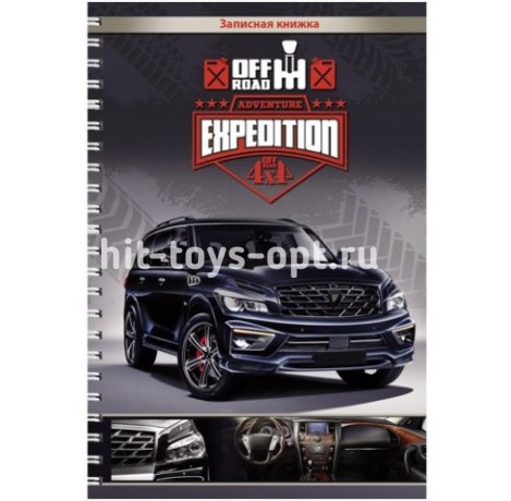 ЗАПИСНАЯ КНИЖКА А6, 120Л. МОЩНЫЕ ВНЕДОРОЖНИКИ НА ГРЕБНЕ, ЦВЕТН. МЕЛОВ. ОБЛ.