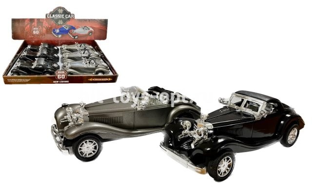 Машина Ретро, 2 вида 20см, в уп 6шт. цена за шт.