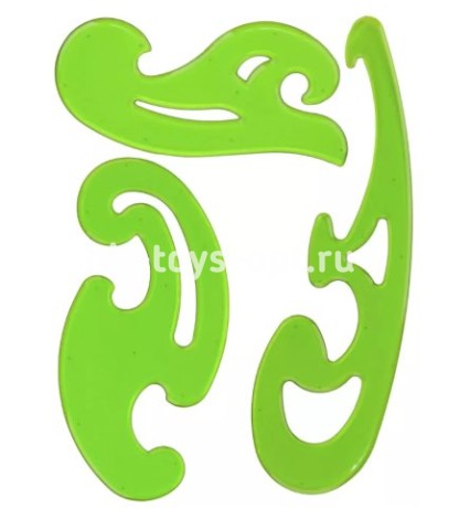 Набор лекал Цветные прозрачные 25,17,12 см