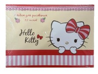 Альбом для рисования А4 12л. HELLO KITTY-124 (12-3891) лён, целл.картон,офсет, скре