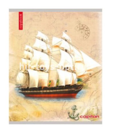 Тетрадь 80л, А5, клетка Проф-Пресс "Парусник и карта"