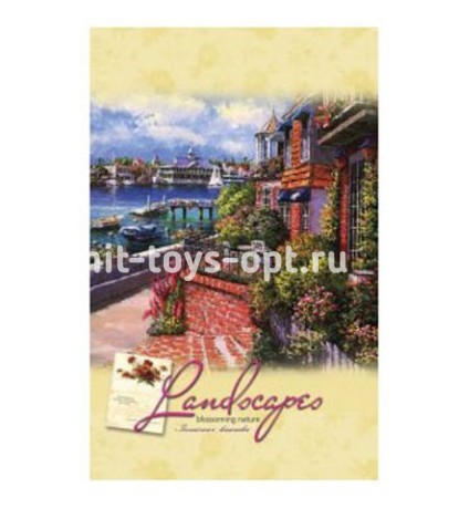 ТМ"Collezione" Записная книжка А6 80 л. КРАСИВАЯ НАБЕРЕЖНАЯ 7БЦ, лён, кругл.углов, 90х140