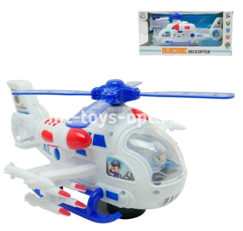 Вертолет Белый 911 свет+музыка+движение, размер 29*13
