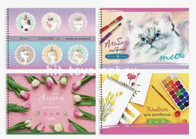 Альбом Для Рисования 20лист. на гребне в ассорти