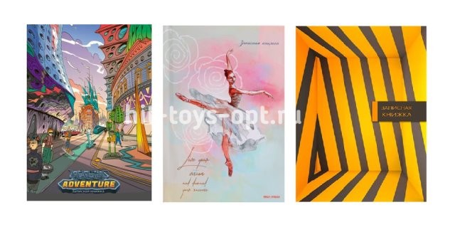 Записная книжка А6 64л. в ассорти тв.цв.мел.обл.,глянц.лам.