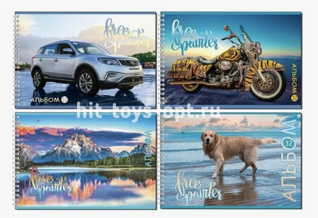 Альбом Для Рисования 32лист. на гребне в ассорти