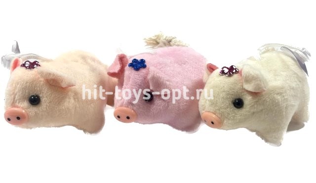 Мягкая Свинка на липучке 8см, в ассорти в уп 24шт. цена за шт.