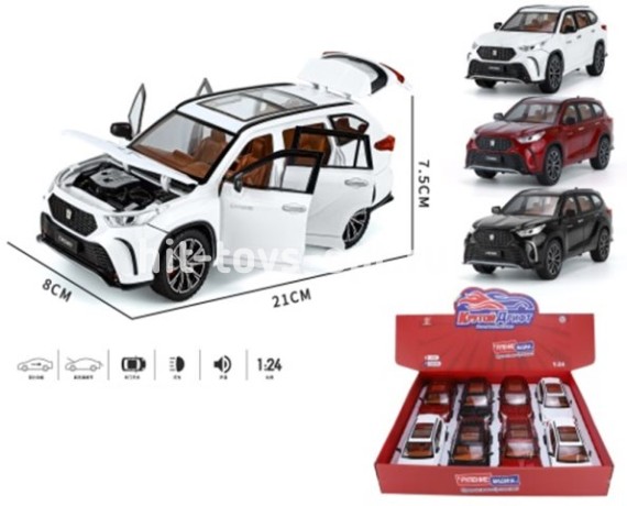 Машина металлическая РАВ 4 8  в уп, свет+муз 21см, цвета ассорти, цена за шт.