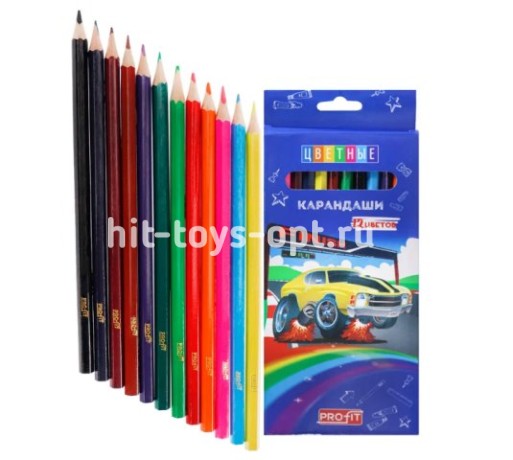 Карандаши цветные 12цв в кор. в ассорти
