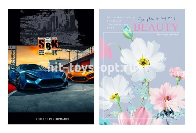 Записная книжка А4 80л. в ассорти тв.обл.,глянц.лам.