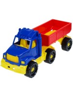 Машинка Тягач &quot;БИЗОН&quot; бортовой с прицепом Классический 28см