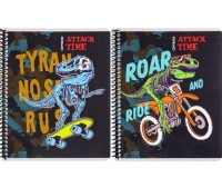 Тетрадь 48л., А5, клетка, Проф-Пресс, &quot;Динозавры-эксперементалы-1&quot; цветная спираль, мелованный карто