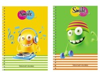 Книжка записная А7 40л клетка гребень Активные смайлы