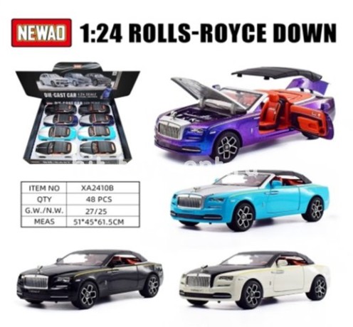 Машина металлическая РОЛЛС РОЙС  8 в уп, свет+звук 22см, цвета ассорти, цена за шт.