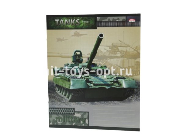 Тетрадь 12лист A5 клет танки
