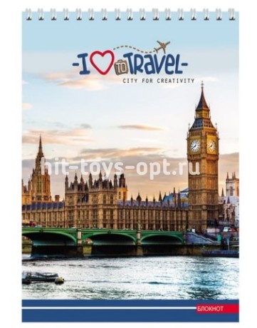 Блокнот А5,80л,кл,гр,мел.обл.жес.подл ЛЮБОВЬ К СТРАНСТВИЯМ