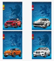 Блокнот А6 40л клетка гребень Авто на джинсовом фоне