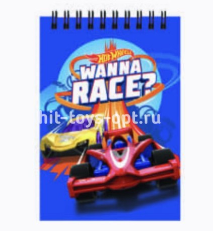 Блокнот, А6, 60 л, клетка, на спирали, "Hot Wheels"
