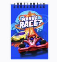 Блокнот, А6, 60 л, клетка, на спирали, &quot;Hot Wheels&quot;