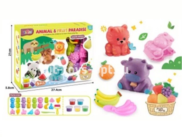Пластилин Животные и фрукты 23 эл, размер 28*21