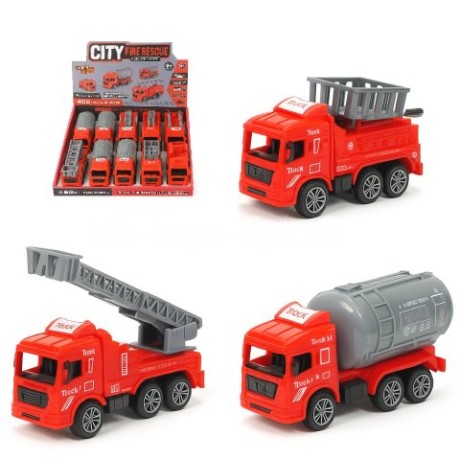 Машина Пожарная 4 вида, 12см, в уп 12шт. цена за шт.