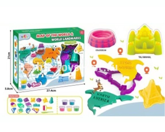 Набор Пластилина Материки Земли 22 эл, размер 28*22