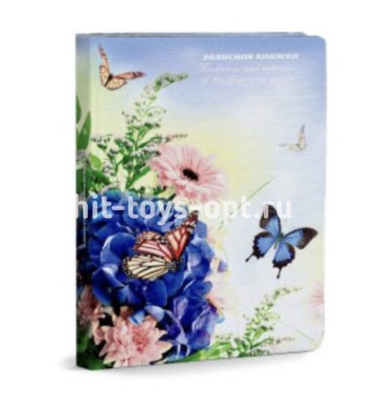 Записная книжка А6ф 80л Летний букет (160-3952) лён,матовая ламинация,ламинация, кругл. углов ТМ"Col