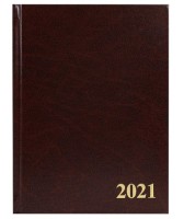 Ежедневник датированный А5 ProfPRESS ГЛОСС темно-коричневый, 2021г., 168л., кожзам , черный
