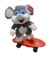 Мышка Мягкая на Скейте, музыкальная, двигается, поёт русские песенки, размер 28см*23см*14см