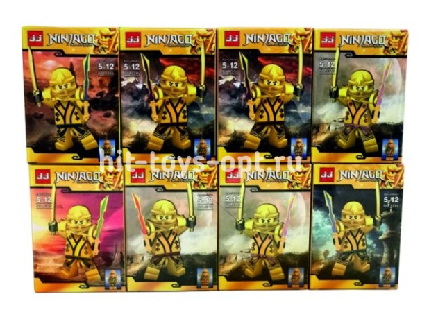 Конструктор Фигурки Ниндз Золото 8 видов, цена за шт. в уп 24шт.