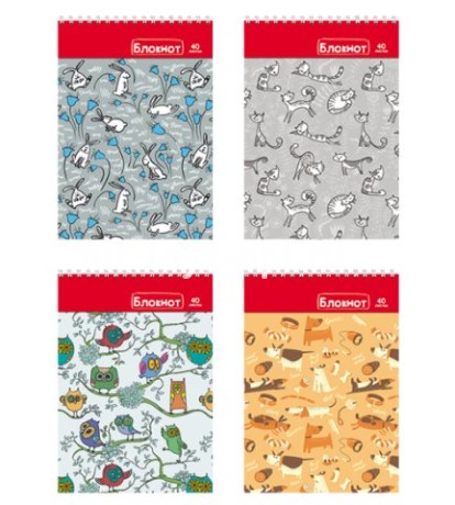 Блокнот А6 40 листов Проф-Пресс "Животные узоры" на гребне