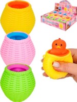 Антистресс-мялка &quot;Уточка в корзине&quot;, 6 см (3 цвета микс, 12 шт. в ш/б) цена за шт.