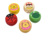 Деревянная игрушка. Йо-йо &quot;ВЕСЁЛЫЕ ДРУЗЬЯ&quot; (4,5 см), в уп 12шт. ЦЕНА ЗА ШТ