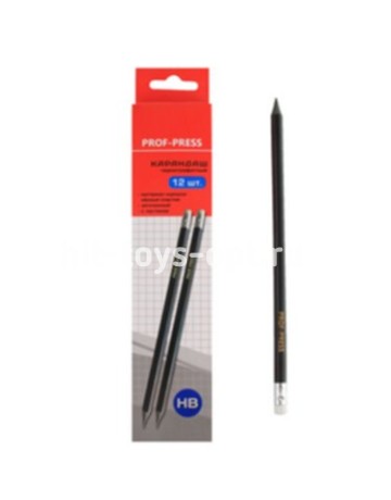 Карандаш чернографитный, HB (ТМ), черное дерево, в уп 12шт. цена за шт.