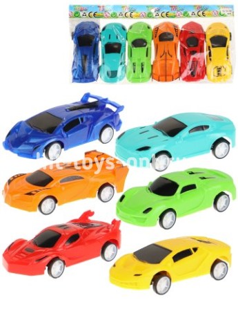Набор Машинок 6 шт. в уп., цвет микс, 9,5х4,1х2,5см, в пакете